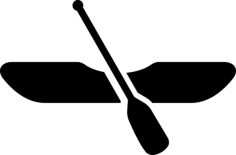Canoe Boat With Rowing Sticker Outline Svg File, Free Vectors File